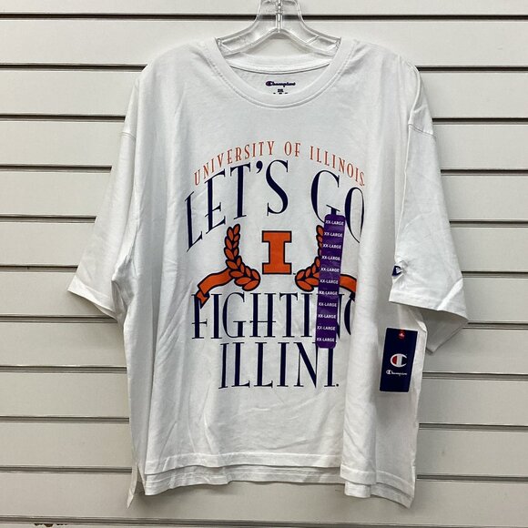 Women's White Illinois Fighting Illini Oversized T-Shirt - XXL - Picture 1 of 3